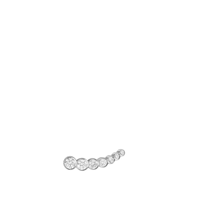Image 1 of 1 - WHITE - SOPHIE BILLE BRAHE Croissant De Lune Blanc is a single stud right earring with top Wesselton VVS diamonds set at face. 18k white gold. Post style. For personal consultation and detailed information about jewelry, please contact our dedicated stylist team at personalshopping@hirshleifers.com.