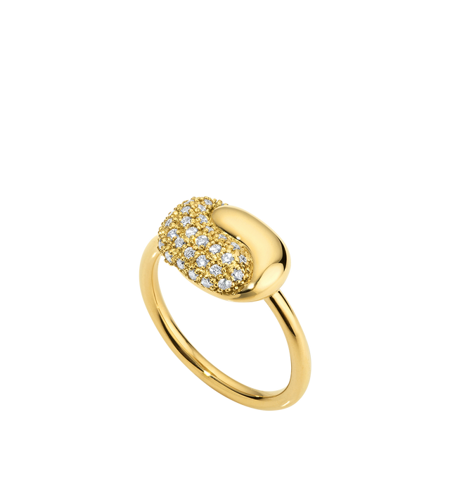 Image 2 of 2 - GOLD - PAMELA ZAMORE Holos Diamond Baby Hug Ring featuring two sculptural halves of a piece interlocking to become one, 18K yellow gold, 4.4g and 0.26ct diamonds. Hirshleifers offers a range of pieces from this collection in-store. For personal consultation and detailed information about jewelry, please contact our dedicated stylist team at personalshopping@hirshleifers.com. This item may be restricted for online purchase to international clients. For assistance purchasing this item please co