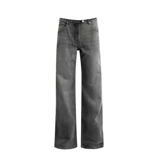 RELAXED BLACK DENIM STRAIGHT PANTS (WOMENS)