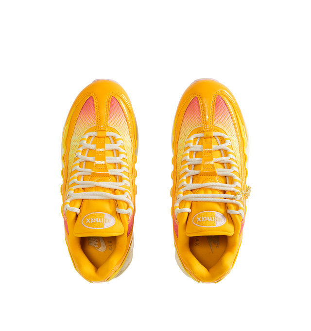 Image 5 of 5 - YELLOW - NIKE Air Max 95 Big Bubble Sneaker featuring distinctive wavy design, textile and synthetic leather, visible Max Air cushioning, flex grooves in the midsole and outsole, foam midsole and rubber outsole.