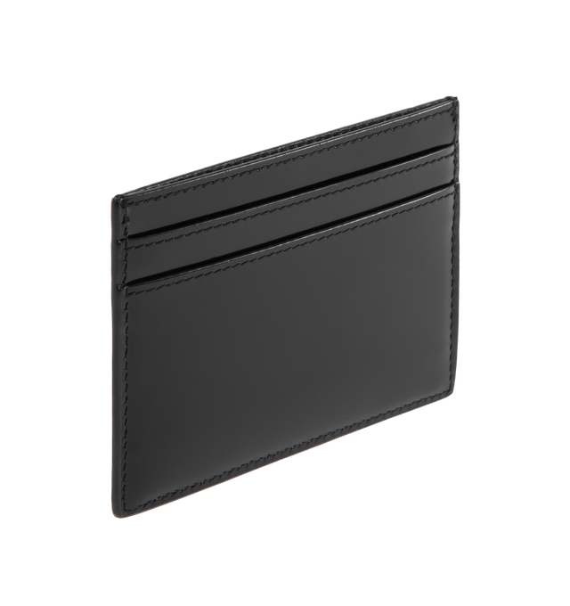 Image 2 of 3 - BLACK - SAINT LAURENT Cassandre Card Case featuring five card slots, cassandre at front and leather lining. 4.1 X 2.9 X 0.1 in. 90% calfskin leather, 10% metal.  