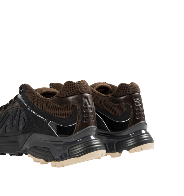 Image 3 of 5 - BLACK - SALOMON XT Whisper Aries Sneaker featuring traditional lacing system with eyelets, textile and leather upper, agileChassis system, OrthoLite diecut sockliner, textile lining, chevron lugs mud contaGRIP. 100% polyester.