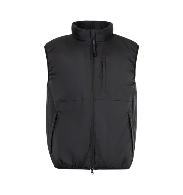 Image 1 of 2 - BLACK - ASPESI Jil Vest featuring lightweight nylon lined in the same fabric, Thermore wadded padding, hem and armholes with Lycra trim, a stand-up collar, zip pockets, a front fastening that is also zipped, Aspesi branded zipper pull and slim fit. 100% nylon.