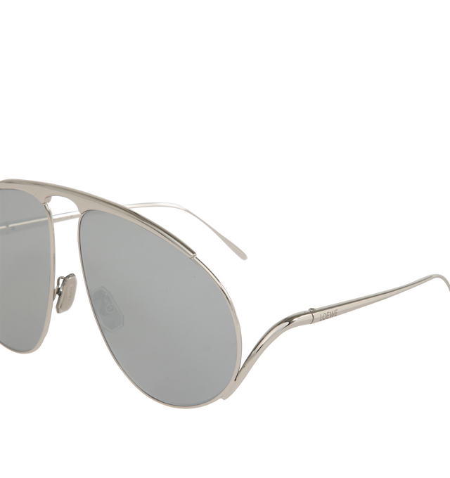 Image 3 of 3 - SILVER - LOEWE Aviator Frame Sunglasses featuring butterfly shape.