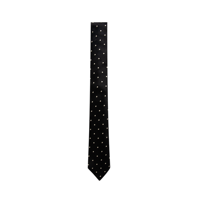 Image 2 of 2 - BLACK - TOM FORD 6cm Satin Pearl Polka Dot Tie featuring all over print, 6cm. Silk. Made in Italy.