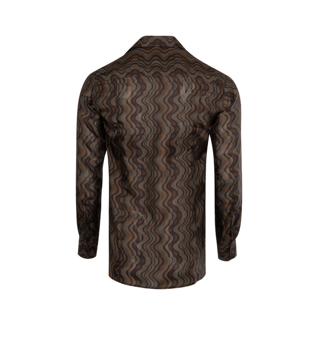 Image 2 of 2 - BROWN - DRIES VAN NOTEN Printed Shirt featuring button closure, long cuffed sleeves and classic collar. 100% silk. Made in Hungary. 