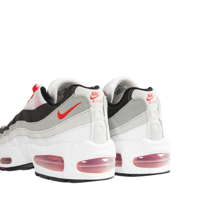 Image 3 of 5 - WHITE - NIKE Air Max 95 Big Bubble Premium Sneaker featuring visible Max Air cushioning, flex grooves in the midsole and outsole, foam midsole and rubber outsole.