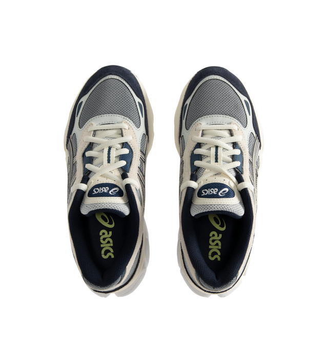 Image 2 of 5 - MULTI - ASICS GEL-NYC 2.0 Sneaker featuring suede overlays, rearfoot and forefoot GEL technology, shock-attenuating material placed in the midsole of the shoe for cushioning and shock absorption, FF BLAST PLUS cushioning, TPU TRUSSTIC technology, walking-specific flex grooves to support natural movement and smooth heel to toe transition, angled heel softens heel contact with the ground and facilitates more natural heel to toe transitions.