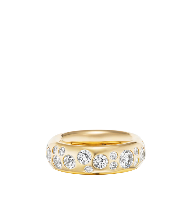 Image 2 of 2 - GOLD - UNIFORM OBJECT Gauge Ring featuring 23.3G of solid 18K yellow gold and 6.6 TCW of round diamonds. Handmade in New York City. Hirshleifers offers a range of pieces from this collection in-store. For personal consultation and detailed information about jewelry, please contact our dedicated stylist team at personalshopping@hirshleifers.com. This item may be restricted for online purchase to international clients. For assistance purchasing this item please contact our dedicated stylist tea