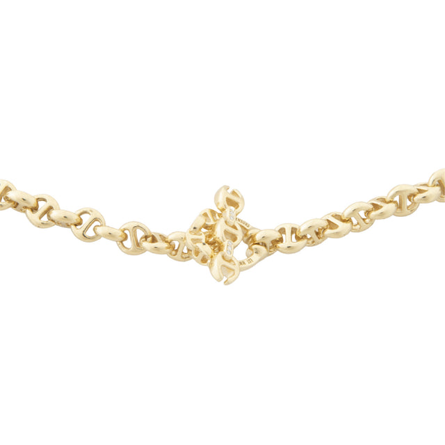 Image 3 of 3 - GOLD - Hoorsenbuhs Open Link Necklace is crafted from 18K yellow gold and features a 5 mm open-link chain with five 10 mm diamond stations. Length: 16". For personal consultation and detailed information about jewelry, please contact our dedicated stylist team at personalshopping@hirshleifers.com.This item may be restricted for online purchase to international clients. For assistance purchasing this item please contact our dedicated stylist team at personalshopping@hirshleifers.com.