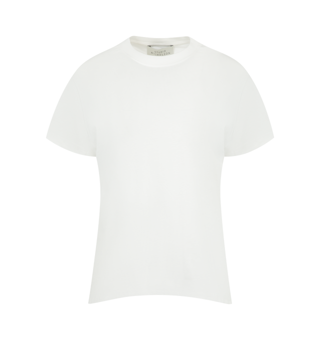 Image 1 of 2 - WHITE - STUDIO NICHOLSON Perfect Tee featuring short sleeves, regular fit and a round neck. 100% cotton. Made in Portugal.