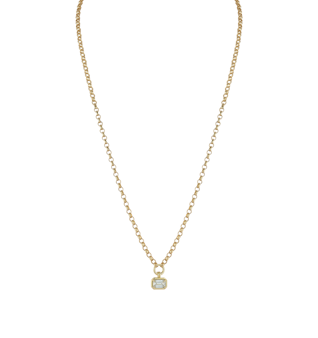 Image 1 of 1 - GOLD - JEMMA WYNNE FORME Emerald Cut Diamond Solitaire Necklace featuring 18k Yellow Gold, Diamond - 0.70ct-0.73ct and Length- 17 inches. Hirshleifers offers a range of initial pieces from this collection in-store. For personal consultation and detailed information about jewelry, please contact our dedicated stylist team at personalshopping@hirshleifers.com. This item may be restricted for online purchase to international clients. For assistance purchasing this item please contact our dedicat