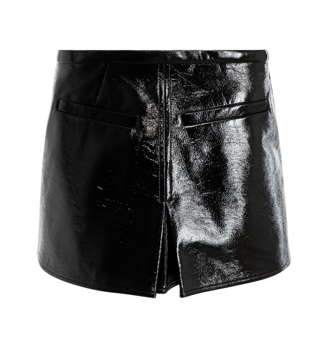DOUBLE SLITS VINYL MINI SKIRT