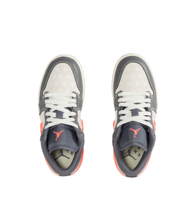 Image 5 of 5 - GREY - JORDAN Air Jordan 1 Low Sneaker featuring leather in the upper, encapsulated Nike Air-Sole unit, padded collar, low top and rubber in the outsole.