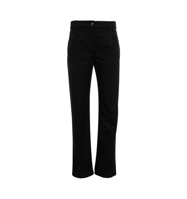 Image 1 of 3 - BLACK - THE ROW Landais Jean featuring mid-rise, straight-cut silhouette, button zip closure and 5 pocket style. 100% cotton. Made in Japan.