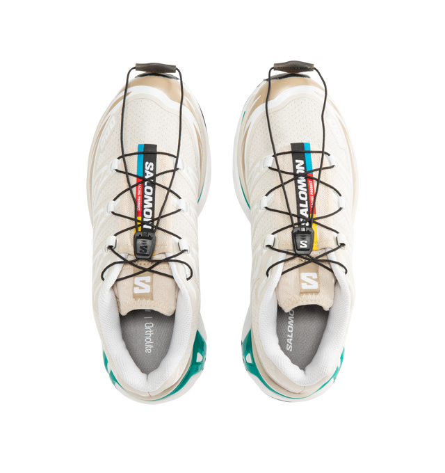 Image 5 of 5 - WHITE - SALOMON SHOES XT-6 Sneakers featuring one pull tightening with Quicklace closure, abrasion resistant mesh, breathable lining, synthetic textile upper and rubber sole.