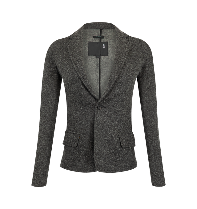 Image 1 of 2 - GREY - R13 Women's Super Shrunken Blazer is crafted from a virgin wool blend and features the brands signature shrunken silhouette for a sharp, tailored look with a modern edge. Combining classic suiting elements with R13's distinctive proportions, this blazer offers a structured fit that layers effortlessly over both casual and elevated wardrobes. Main Material: 85% Virgin Wool, 15% Polyamide. Pocketing: 100% Cotton. Lining: 100% Polyester.