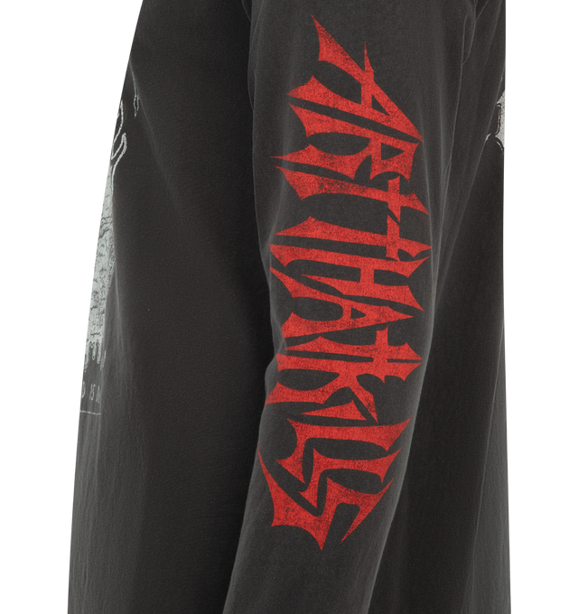 Image 3 of 3 - BLACK - GALLERY DEPT. The World is Ours Tee featuring relaxed long sleeve tee, front and back graphic, 'ATK' logotype on sleeves and regular fit. 100% cotton.