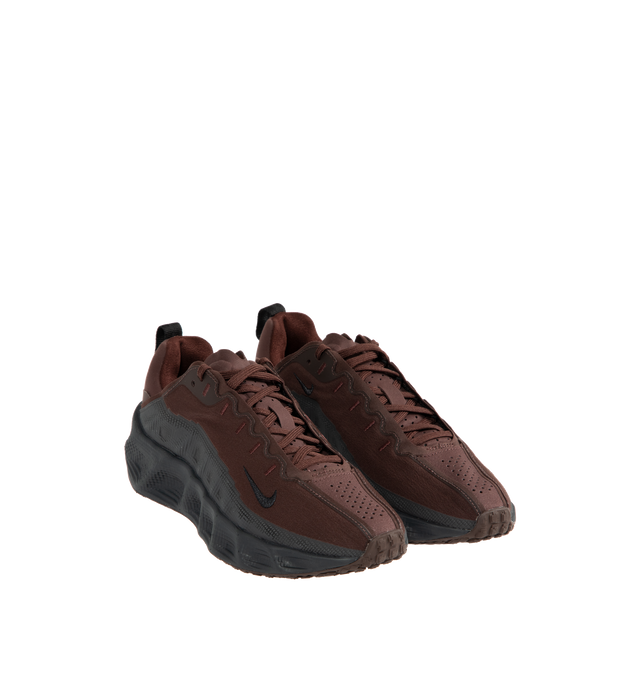 Image 2 of 5 - BROWN - NIKE Ava Rover Sneaker featuring a stacked ReactX midsole, an ultralight outsole, breathable upper, Locked-Down Fit, mudguards wrap around the upper, perforations on the top, responsive cushioning, oversized midsole, engineered traction and a thin layer of rubber on the outsole.