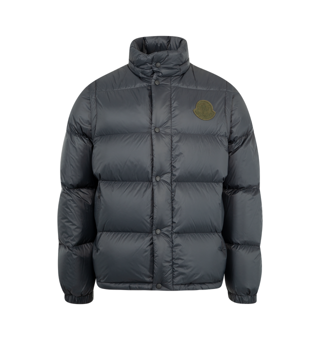 Image 2 of 5 - BLACK - MONCLER Cyclone 2-in-1 Hooded Short Down Jacket featuring recycled nylon, nylon laqu lining, down-filled, detachable hood and sleeves, zipper and snap button closure, zipped pockets, elastic cuffs and hem with elastic drawstring fastening. 100% polyamide/nylon. Padding: 90% down, 10% feather. Made in Italy.