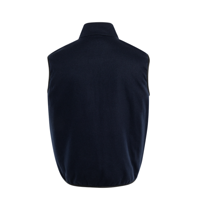 Image 2 of 3 - BLUE - MONCLER THUMBA VEST has a funnel neck, full-zip closure, two side hand pockets and left chest zip pocket with logo. 