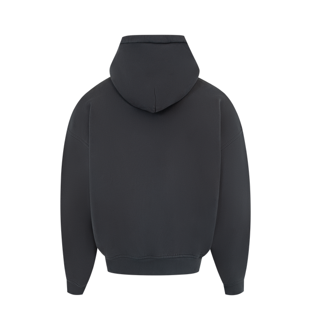 Image 2 of 2 - BLACK - RHUDE Eagle Pass Zip-Front Hoodie featuring logo lettering and an eagle motif, hood, long sleeves, split kangaroo pocket, rib-knit trim and front zip closure. 100% cotton. Made in USA.