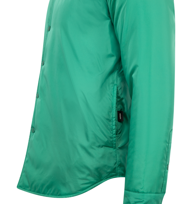 Image 3 of 3 - GREEN - ASPESI Camicia Re-Shirt featuring soft lightweight water-repellent nylon, nylon lining and padding in medium-weight wadding, visible press-stud fastening, in-seam side pockets, cuff with slit and press-studs, customised label with micro-injected aspesi logo and regular fit. 100% nylon.