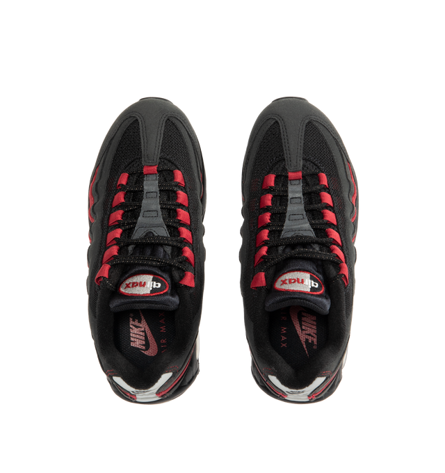 Image 5 of 5 - BLACK - NIKE Air Max 95 OG Sneaker featuring synthetic leather and textiles, visible Max Air cushioning, flex grooves in the midsole and outsole, foam midsole and rubber outsole.