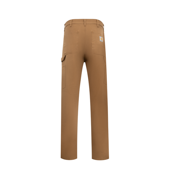 Image 2 of 3 - BROWN - CARHARTT WIP Double Knee Carpenter Pants featuring double-layer knees, zip fly with button closure, front slant pockets, tool pocket, back patch pockets and hammer loop.
