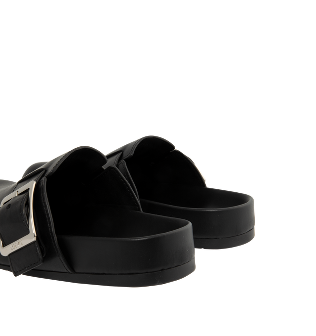 Image 3 of 4 - BLACK - LOEWE Ease Buckle Mule featuring the signature LOEWE square buckle, 25mm heel, embossed LOEWE on the buckle, moulded ergonomic fussbett in leather and embossed Anagram rubber outsole. Calfskin.