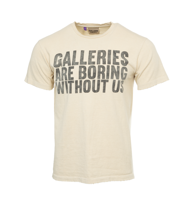 Image 1 of 4 - WHITE - GALLERY DEPT. Boring Tee featuring boxy fit, crew neckline, short sleeves, straight hem and screen-printed branding. 100% cotton. 