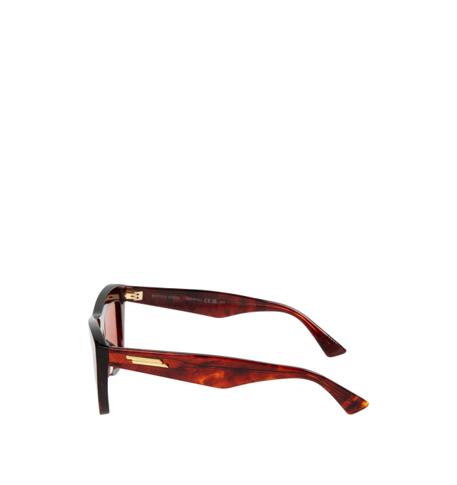 Image 2 of 3 - BROWN - BOTTEGA VENETA Cat Eye Sunglasses featuring acetate frame and gold-tone hardware at temples. Made in Italy. 