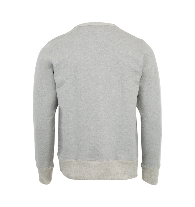 Image 2 of 2 - GREY - MERZ B. SCHWANEN Loopwheeled Sweatshirt Heavy featuring classic fit, crew neck, ribbon paneled neck, triangle inserts under arms, woven halfmoon insert in the back and side seams. 100% cotton.