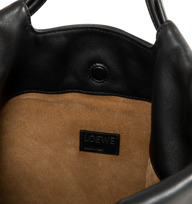 Image 4 of 4 - WHITE - LOEWE Flamenco Purse Tote in mellow nappa lambskin featuring shoulder, crossbody or hand carry, top handles, detachable and adjustable leather strap, detachable donut chain with an Anagram Pebble, magnetic closure, suede lining and embossed LOEWE logo. 38 cm x 29 cm x 9 cm. Made in Spain.
