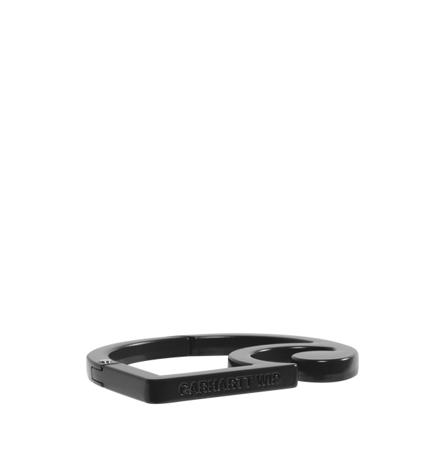 Image 3 of 3 - BLACK - CARHARTT WIP C-Logo Carabiner featuring curved shape, C logo design and engraved branding at side. 5.9cm x 6.5cm. 100% zinc alloy.