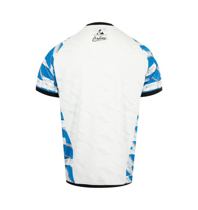Image 2 of 2 - WHITE - MARKET Mechanix Mesh Racing Jersey featuring mesh construction, crewneck collar, elasticated arm cuffs and printed graphics throughout. 92% polyester, 8% spandex.