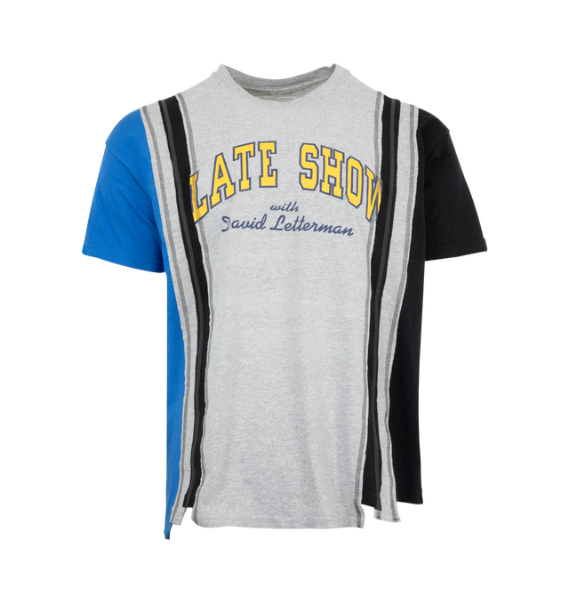 Image 1 of 4 - MULTI - NEEDLES 7 Cut Wide T-Shirt featuring short sleeves, crew neck and constructed from multiple vintage t-shirts. 100% cotton.