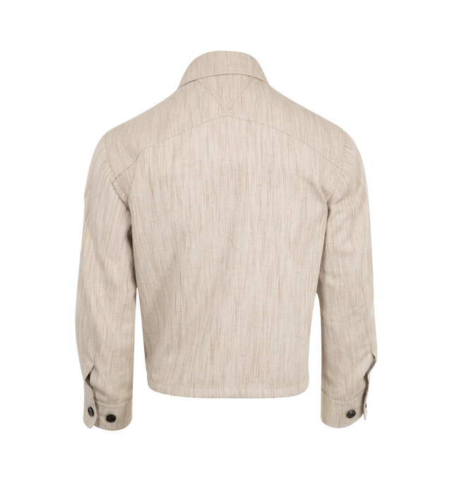 Image 2 of 2 - NEUTRAL - BOTTEGA VENETA Viscose And Silk Kimono Blouson featuring textured viscose and silk, kimono construction, zipper closure, interior adjustable drawstring and regular fit. 56% viscose, 36% polyester, 8% silk. Made in Italy.