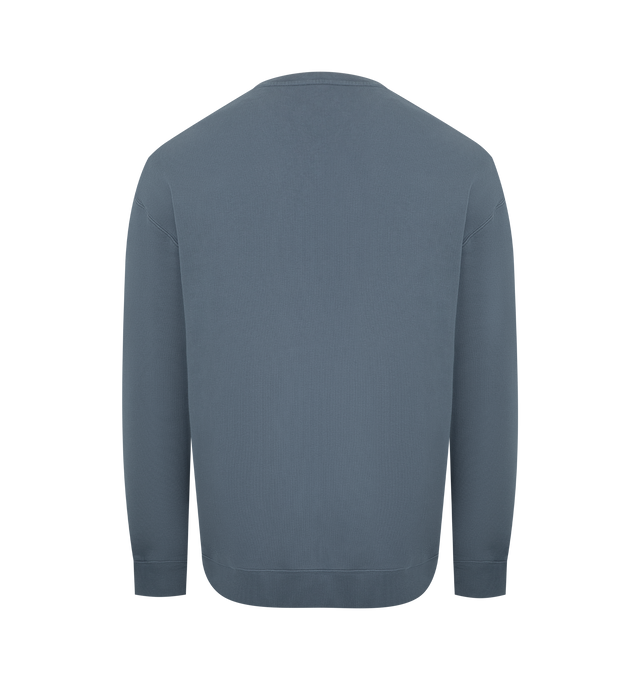Image 2 of 2 - BLUE - LOEWE Anagram sweatshirt in medium-weight loopback cotton fleece featuring an embroidered and laser printed Anagram on the chest, relaxed fit, regular length, crew neck, ribbed collar, cuffs and hem and V stitch detail at the front. Cotton. Made in Portugal.