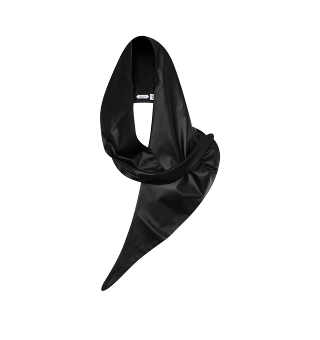 Image 2 of 3 - BLACK - LANVIN LAB X FUTURE Shoulder length leather hood with spiked ends falling to the front. 100% calf leather. Made in Italy. 