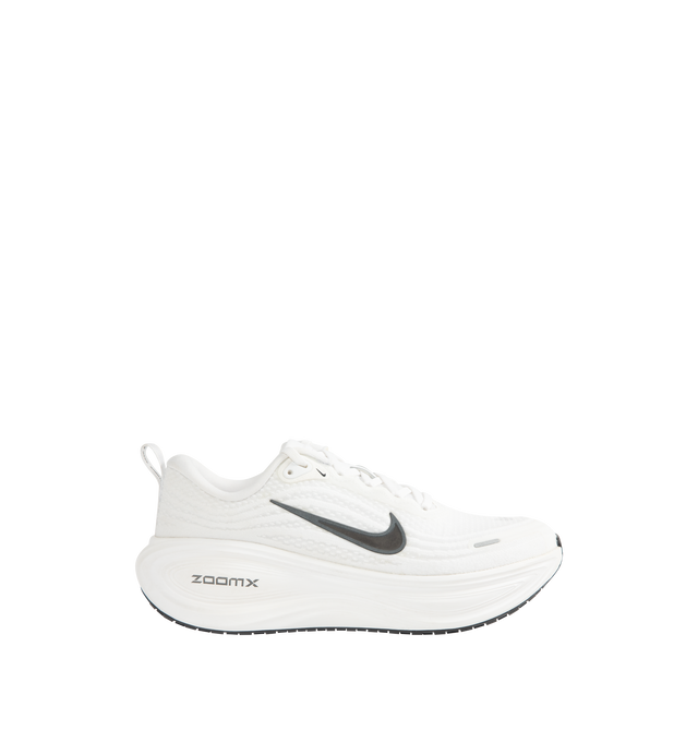Image 1 of 5 - WHITE - NIKE Vomero Plus Sneaker featuring ultra-responsive ZoomX foam midsole, engineered mesh upper, high-abrasion rubber outsole, webbed lace loops for an adjustable fit and reflective details.