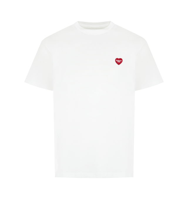 Image 1 of 2 - WHITE - Carhartt WIP Men's S/S Heart II Hartt T-Shirt is crafted from lightweight cotton and features a loose-fit silhouette, short sleeves, a graphic print, and a signature woven heart patch. Designed for everyday wear, this casual essential combines soft comfort with distinctive Carhartt WIP branding. Main Material: 100% Cotton.