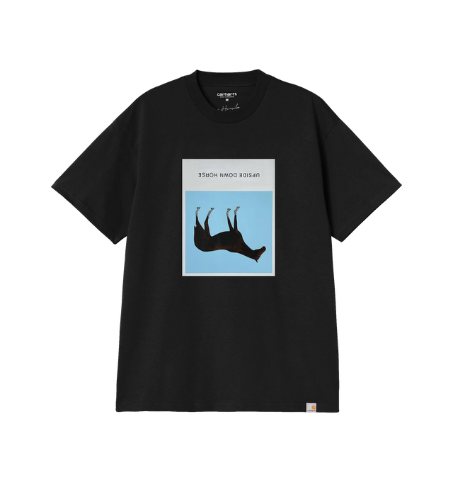 Image 1 of 2 - BLACK - CARHARTT WIP Sean Hamilton 02 T-Shirt featuring a loose fit, midweight organic cotton jersey, graphic prints appear on the front and back, short sleeves and crew neck. 100% organic cotton.