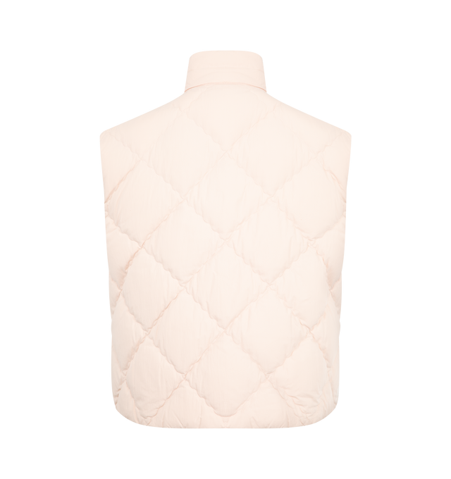 Image 2 of 2 - PINK - MONCLER Biois Down Vest featuring snap button closure, down-filled, pockets with snap button closure and stand collar. Padding: 90% down, 10% feather.
