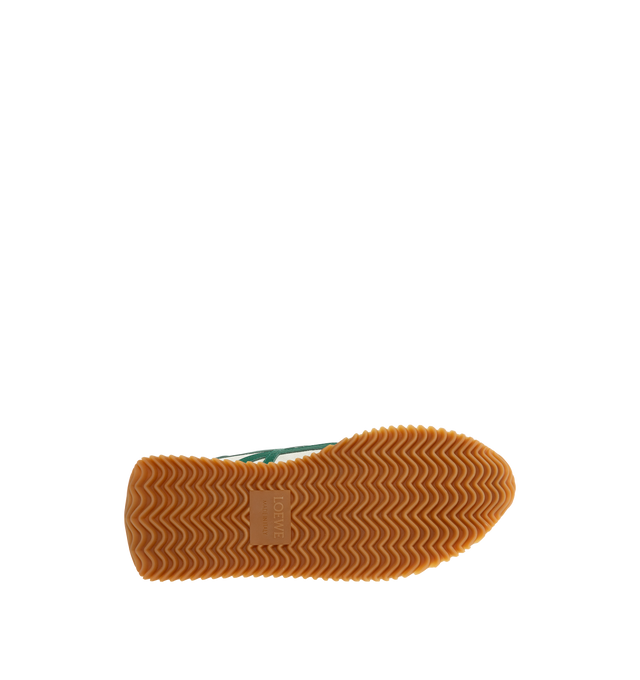 Image 4 of 5 - WHITE - LOEWE Flow Runner 2.0 in nylon and suede featuring an updated ultra-flexible and lightweight construction, signature honey-coloured rubber outsole that extends from the toecap to the back of the heel, L monogram on the side, embossed Anagram on the tongue and LOEWE on the heel tab. Nylon/suede. Made in Italy.