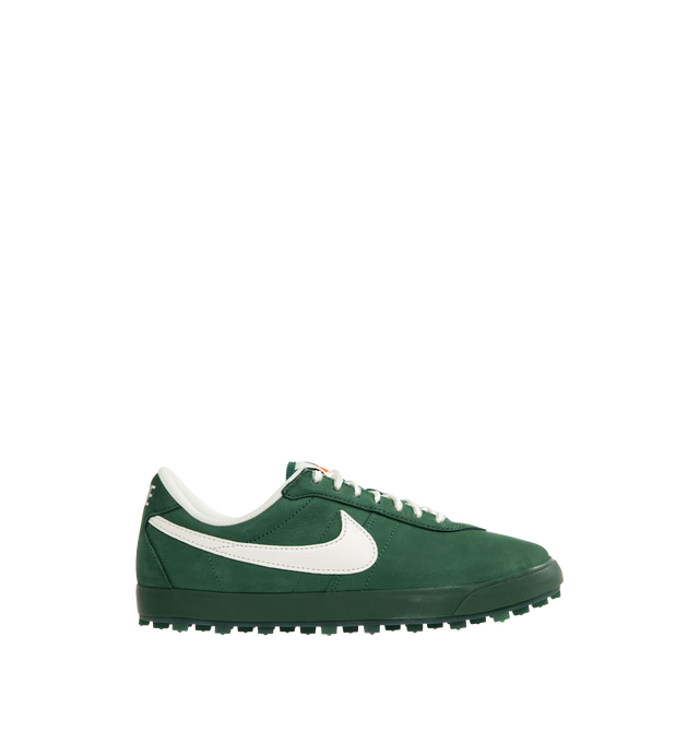 Image 1 of 5 - GREEN - NIKE Astrograbber Sneaker featuring an American football shoe with a leather upper, padded, low-cut collar, tonal rubber midsole and waffle outsole.