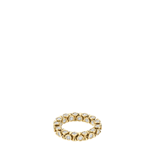 Image 1 of 2 - GOLD - OX Ourglass Ring featuring 18K yellow gold. Weight: 8g. Total Carat Weight: 1.7 tcw. Quality: E/F-VS natural diamonds. Shape: Round Brilliant. Hirshleifers offers a range of initial pieces from this collection in-store. For personal consultation and detailed information about jewelry, please contact our dedicated stylist team at personalshopping@hirshleifers.com.This item may be restricted for online purchase to international clients. For assistance purchasing this item please contact