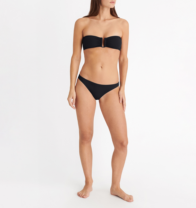 Image 3 of 6 - BLACK - ERES Fripon classic bikini brief bottoms. 77% Polyamid, 23% Spandex. Made in Italy. 