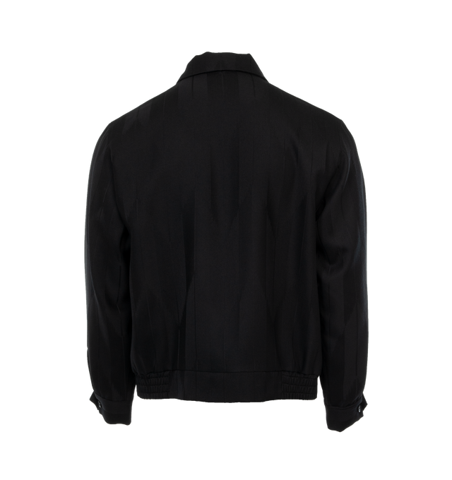 Image 2 of 3 - BLACK - NEEDLES Sport Jacket Wool Jacquard featuring two large flap pockets, a double zip, boxy fit and a large collar. 100% wool. Made in Japan. 