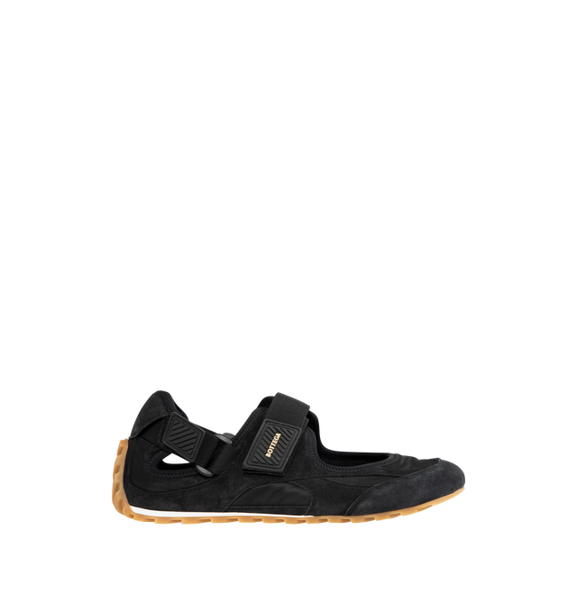 Image 1 of 5 - BLACK - BOTTEGA VENETA Orbit Flash Mary Jane Sneaker featuring a mary jane silhouette, lightweight tech mesh and adjustable straps with hook-and-loop closure. Textile and synthetic upper. Textile lining. Rubber sole. Made in Italy.